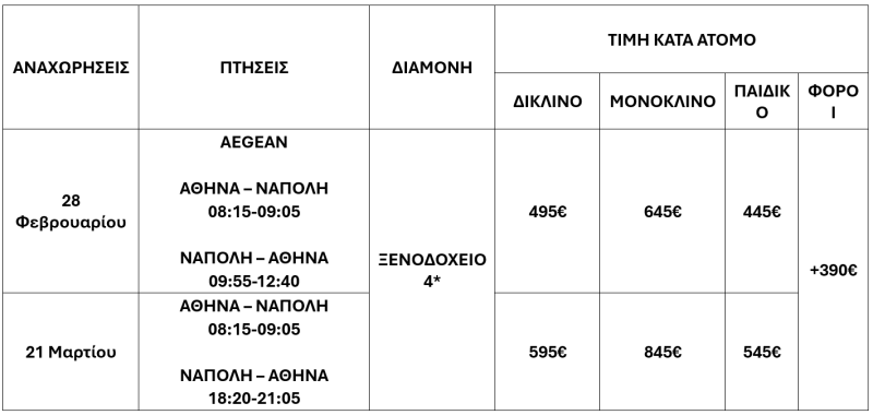 τιμοκατάλογος ΝΑΠΟΛΗ & ΚΟΣΤΙΕΡΑ ΑΜΑΛΦΙΤΑΝΑ -  ΚΑΘΑΡΑ ΔΕΥΤΕΡΑ & 25Η ΜΑΡΤΙΟΥ 2025 