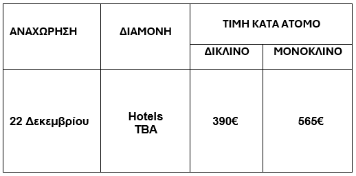 τιμοκατάλογος ΡΟΥΜΑΝΙΑ - 6 ΗΜΕΡΕΣ - ΟΔΙΚΩΣ - ΧΡΙΣΤΟΥΓΕΝΝΑ 2025 