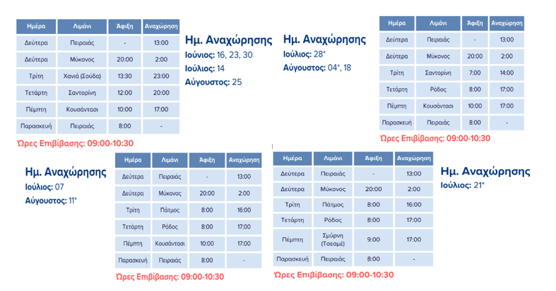 τιμοκατάλογος ΚΡΟΥΑΖΙΕΡΑ ΣΤΟ ΑΙΓΑΙΟ - 5 ΗΜΕΡΕΣ - MIRAY CRUISES