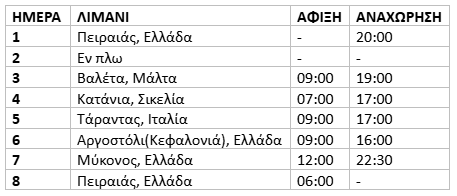 τιμοκατάλογος ΚΡΟΥΑΖΙΕΡΑ ΑΠΟ ΠΕΙΡΑΙΑ ΠΡΟΣ ΙΤΑΛΙΑ - 7/8 ΗΜΕΡΕΣ - COSTA FASCINOSA 